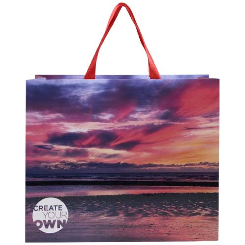 Bolsa de papel Smartfold de 230 g/m² con asas de cinta y laminado mate - 42 x 12 x 35 cm