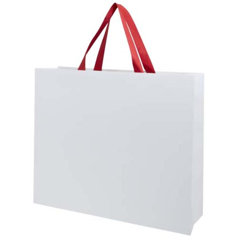 Bolsa de papel Smartfold de 230 g/m² con asas de cinta y laminado mate - 42 x 12 x 35 cm
