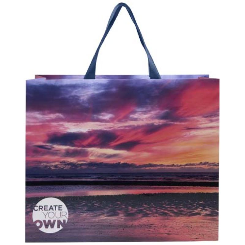 Bolsa de papel Smartfold de 230 g/m² con asas de cinta y laminado mate - 42 x 12 x 35 cm