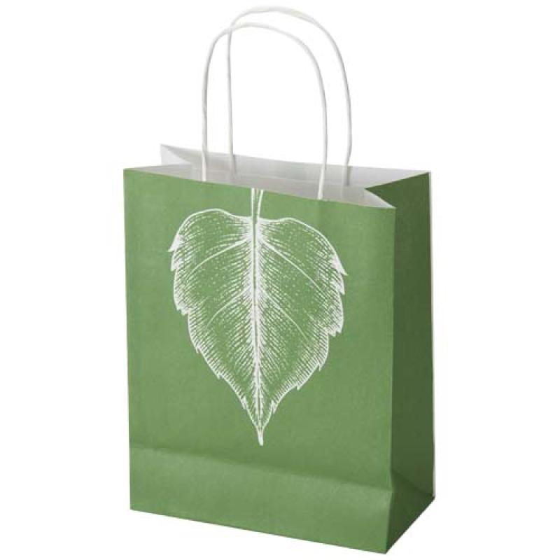 Bolsa de papel Kraft de 120 g/m² con asas trenzadas - 18 x 9 x 23 cm