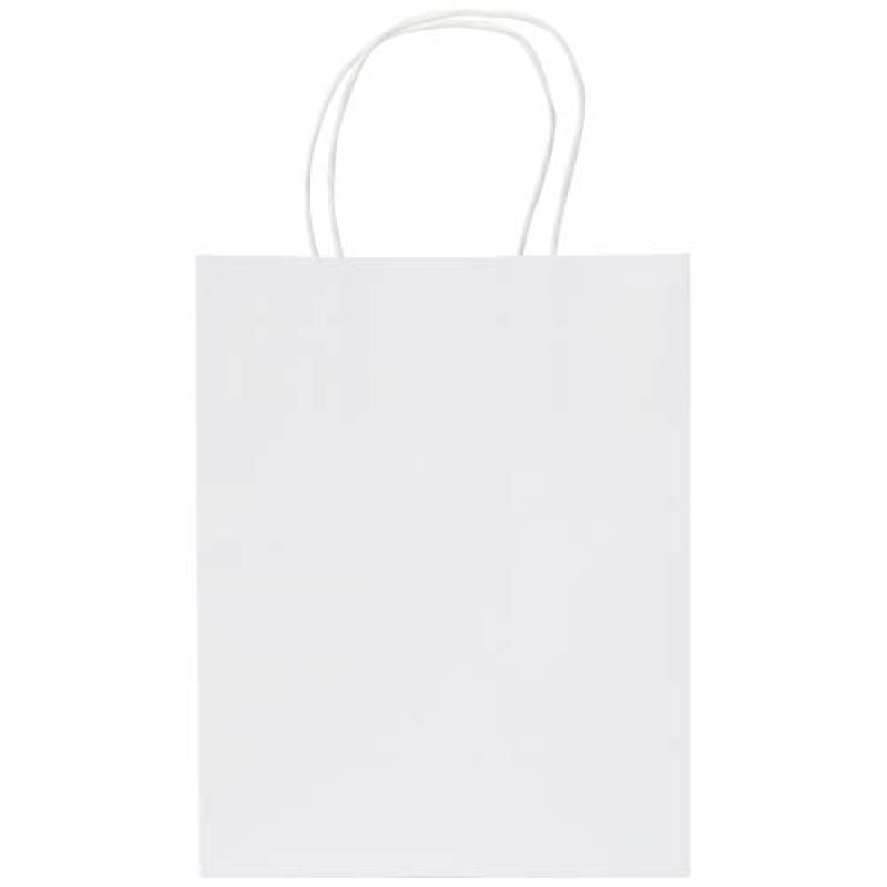 Bolsa de papel Kraft de 120 g/m² con asas trenzadas - 18 x 9 x 23 cm