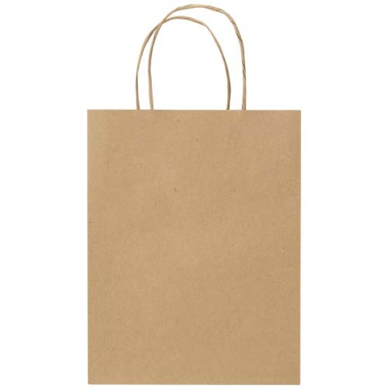 Bolsa de papel Kraft de 120 g/m² con asas trenzadas - 18 x 9 x 23 cm