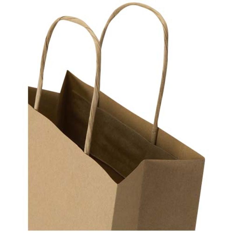Bolsa de papel Kraft de 120 g/m² con asas trenzadas - 18 x 9 x 23 cm