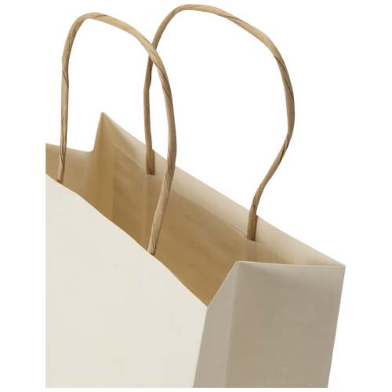 Bolsa de papel reciclado de uso agrícola, 150 g/m², con asas trenzadas - 18 x 9 x 23 cm