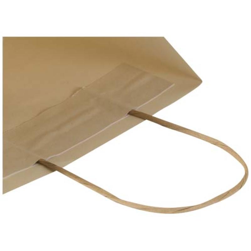 Bolsa de papel reciclado de uso agrícola, 150 g/m², con asas trenzadas - 18 x 9 x 23 cm