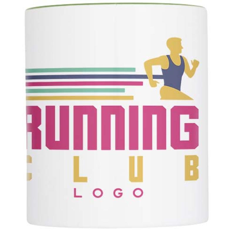 Taza de 350 ml para sublimación con asas e interior de color Pix