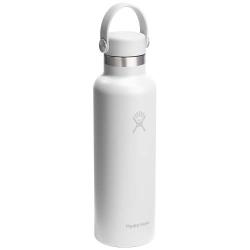 Botella de agua Hydra Flask de acero inoxidable con aislamiento térmico, boca estándar, 621 ml, con tapón con pajita