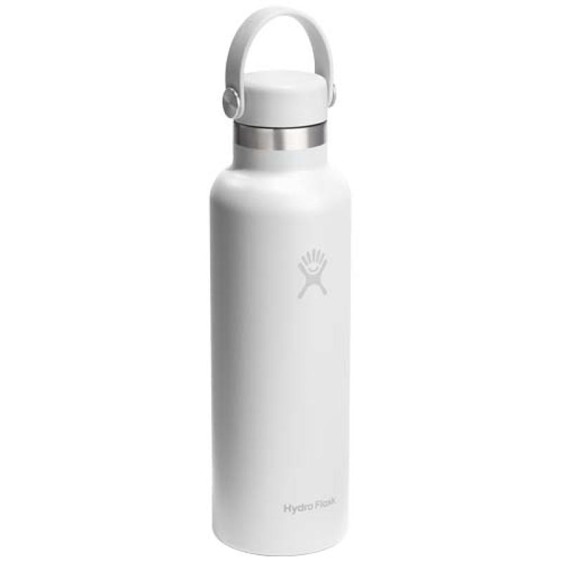 Botella de agua Hydra Flask de acero inoxidable con aislamiento térmico, boca estándar, 621 ml, con tapón con pajita