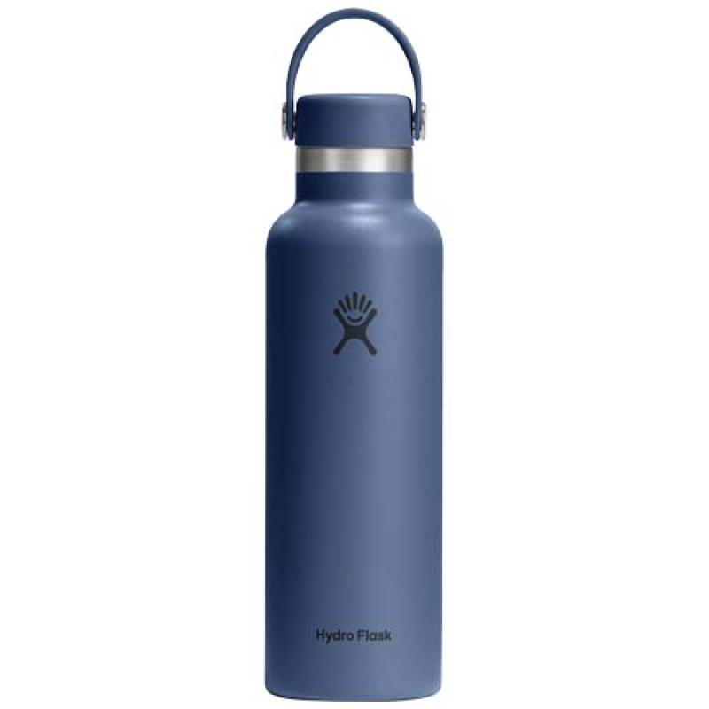 Botella de agua Hydra Flask de acero inoxidable con aislamiento térmico, boca estándar, 621 ml, con tapón con pajita