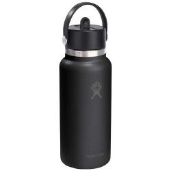 Botella de agua Hydro Flask de acero inoxidable con aislamiento térmico y boca ancha de 946 ml, con tapón con pajita
