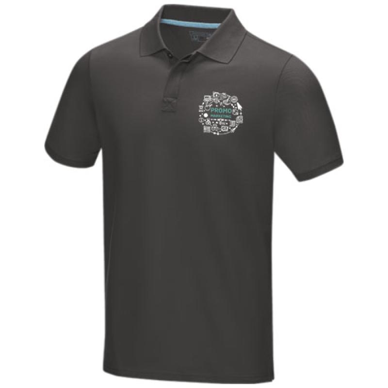 Polo orgánico GOTS de manga corta para hombre "Graphite"