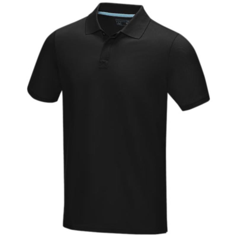 Polo orgánico GOTS de manga corta para hombre "Graphite"