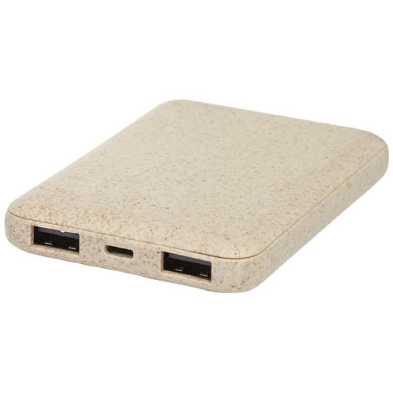 Batería externa de 5000 mAh de paja de trigo “Asama” Color beige