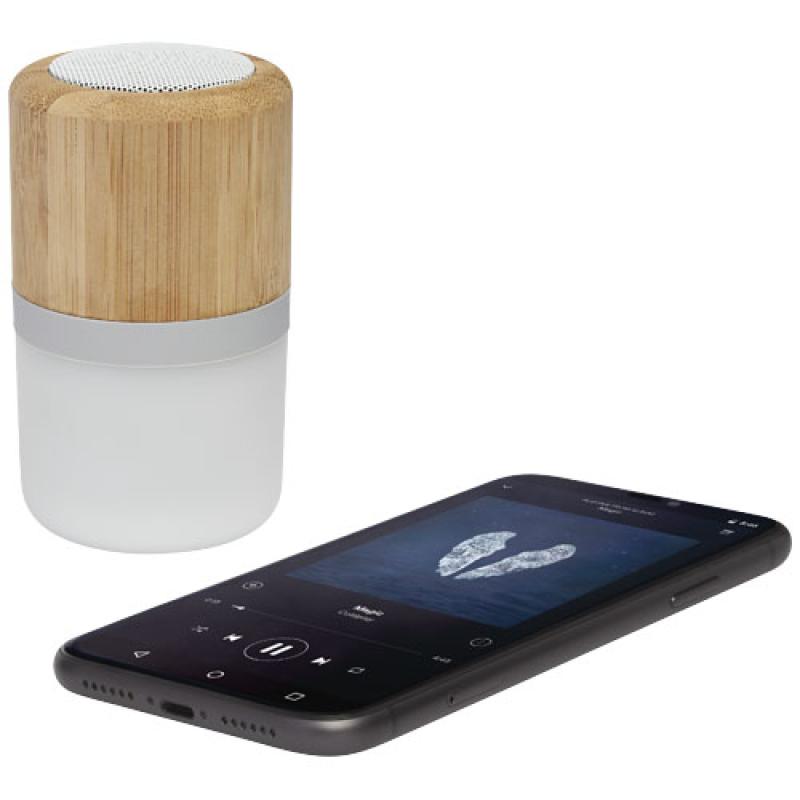 Altavoz de bambú con Bluetooth® y luz "Aurea"