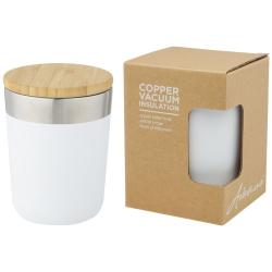 Vaso de 300 ml de acero inoxidable con aislamiento al vacío de cobre y tapa de bambú "Lagan"