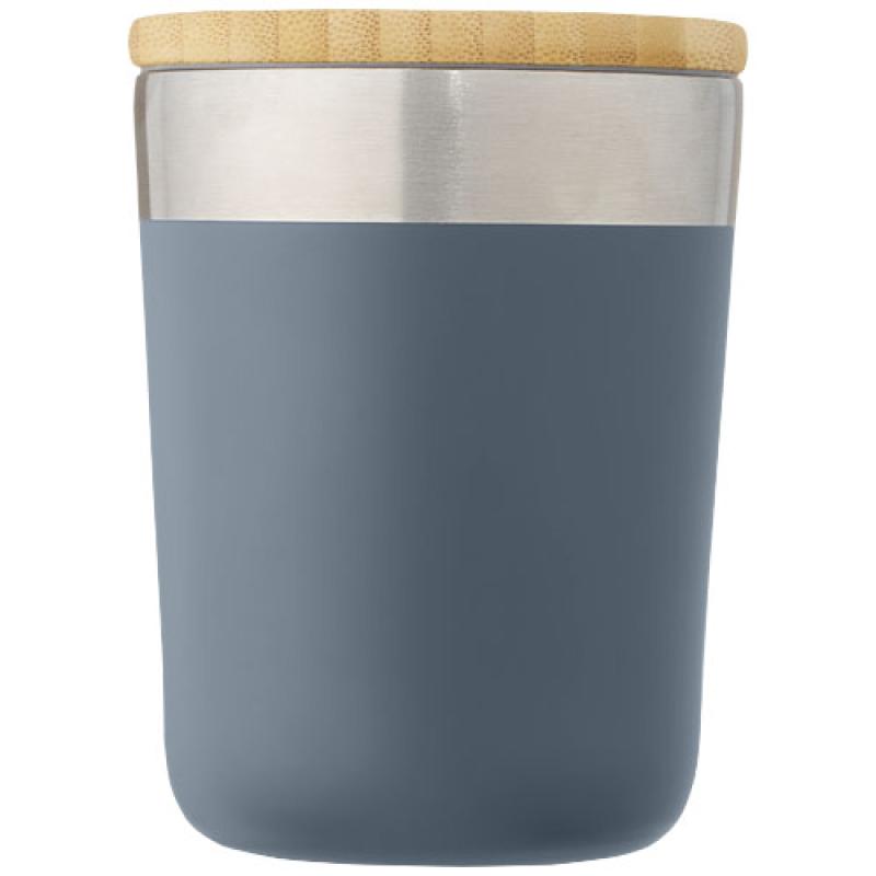 Vaso de 300 ml de acero inoxidable con aislamiento al vacío de cobre y tapa de bambú "Lagan"