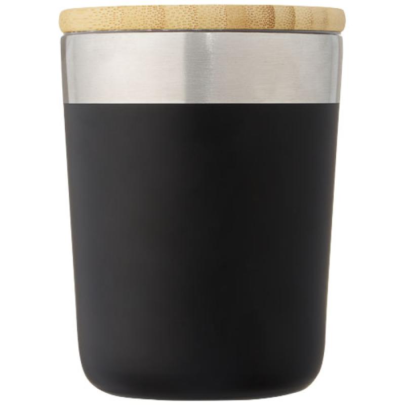 Vaso de 300 ml de acero inoxidable con aislamiento al vacío de cobre y tapa de bambú "Lagan"