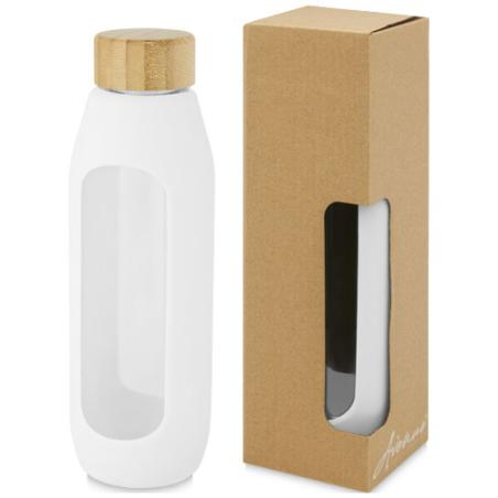 Botella de vidrio borosilicato con agarre de silicona de 600 ml  "Tidan"