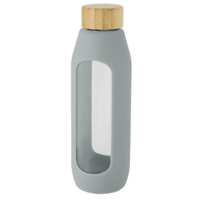 Botella de vidrio borosilicato con agarre de silicona de 600 ml  "Tidan"