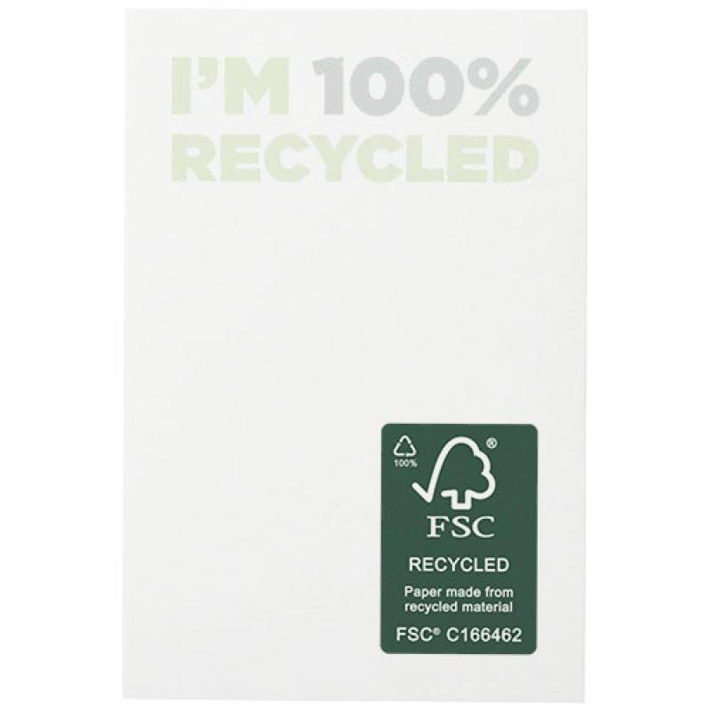 Bloc de notas adhesivas de papel reciclado de 50 x 75 mm "Sticky-Mate®"