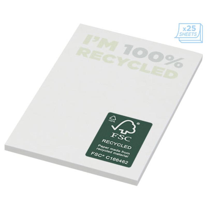 Bloc de notas adhesivas de papel reciclado de 50 x 75 mm "Sticky-Mate®"