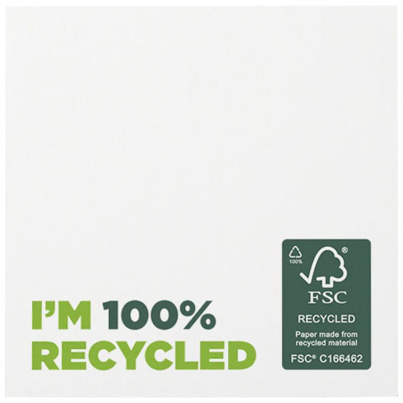 Bloc de notas adhesivas de papel reciclado de 75 x 75 mm "Sticky-Mate®"