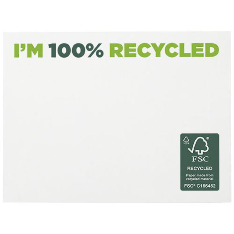 Bloc de notas adhesivas de papel reciclado de 100 x 75 mm "Sticky-Mate®"