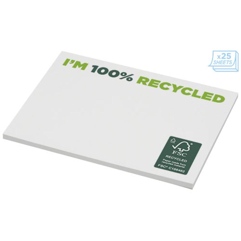 Bloc de notas adhesivas de papel reciclado de 100 x 75 mm "Sticky-Mate®"