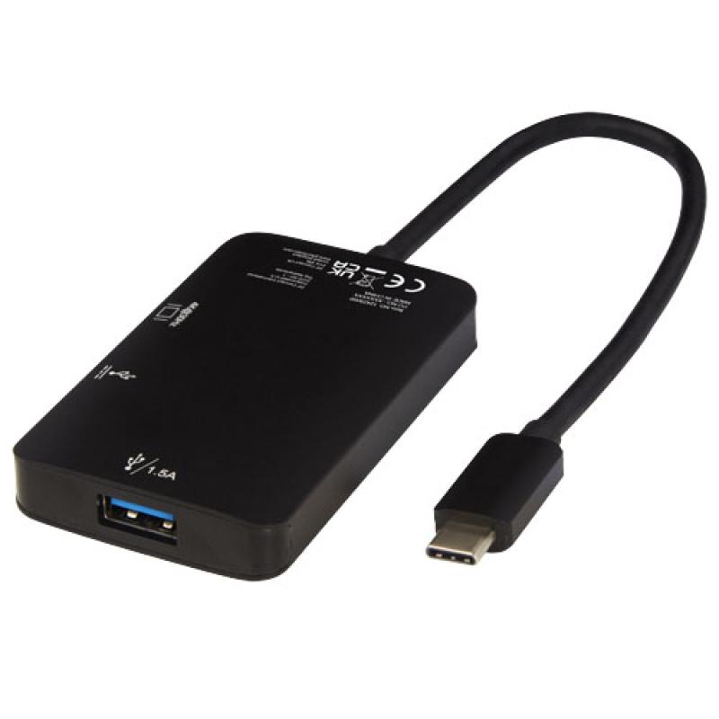 Adaptador multimedia de aluminio tipo C (USB-A/Tipo C/HDMI) "ADAPT"