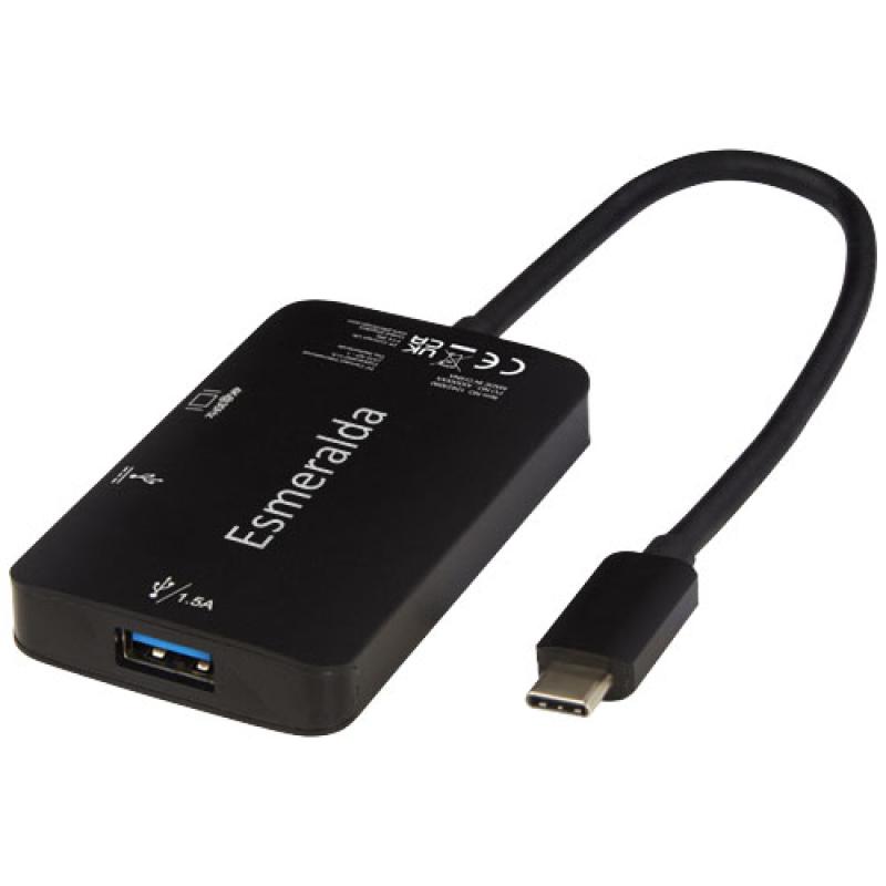 Adaptador multimedia de aluminio tipo C (USB-A/Tipo C/HDMI) "ADAPT"