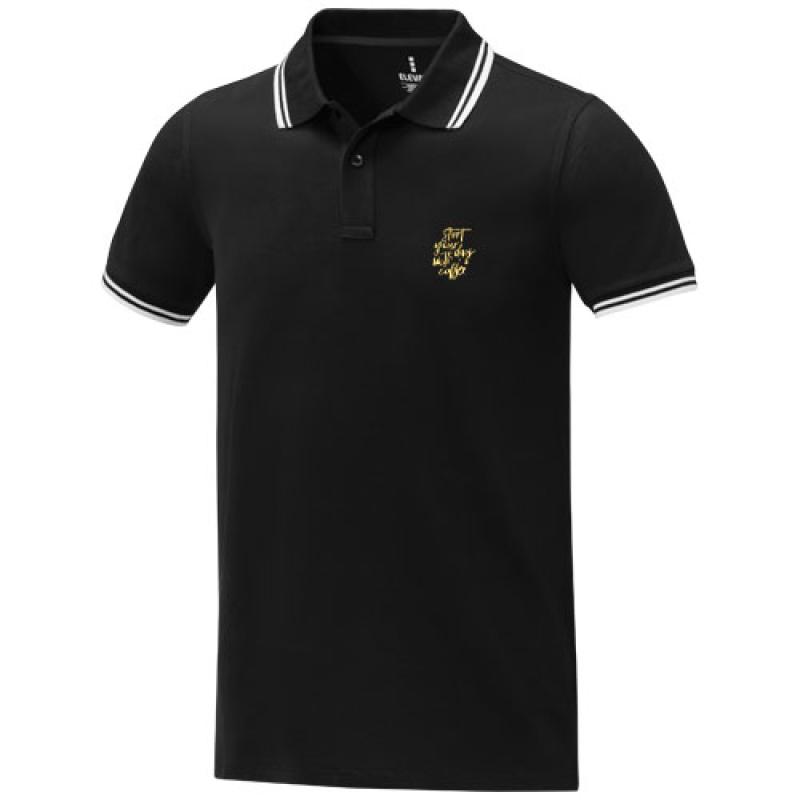 Polo de manga corta con ribete para hombre "Amarago"