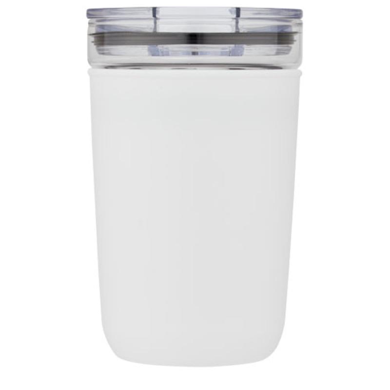 Vaso de vidrio de 420 ml con pared exterior de plástico reciclado "Bello"