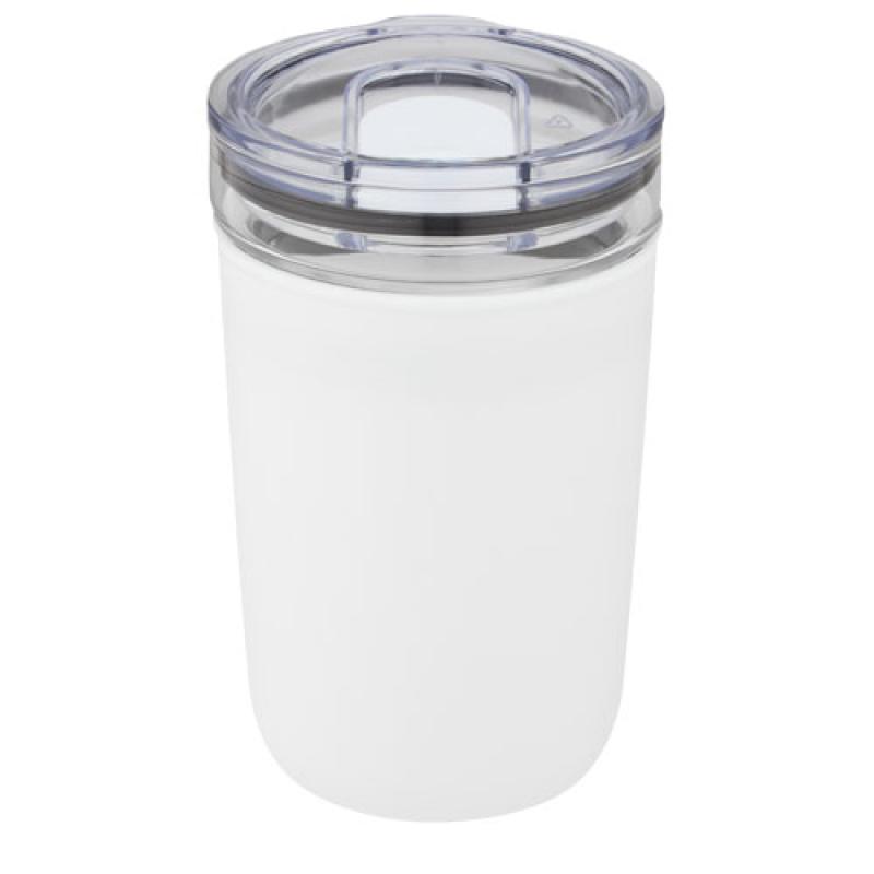 Vaso de vidrio de 420 ml con pared exterior de plástico reciclado "Bello"