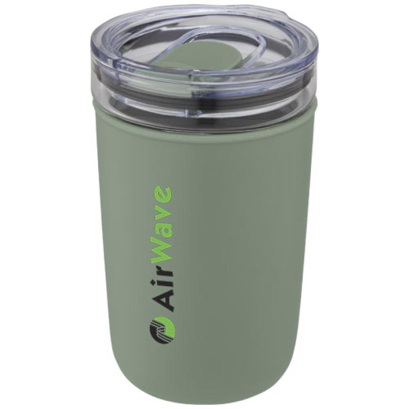 Vaso de vidrio de 420 ml con pared exterior de plástico reciclado "Bello"