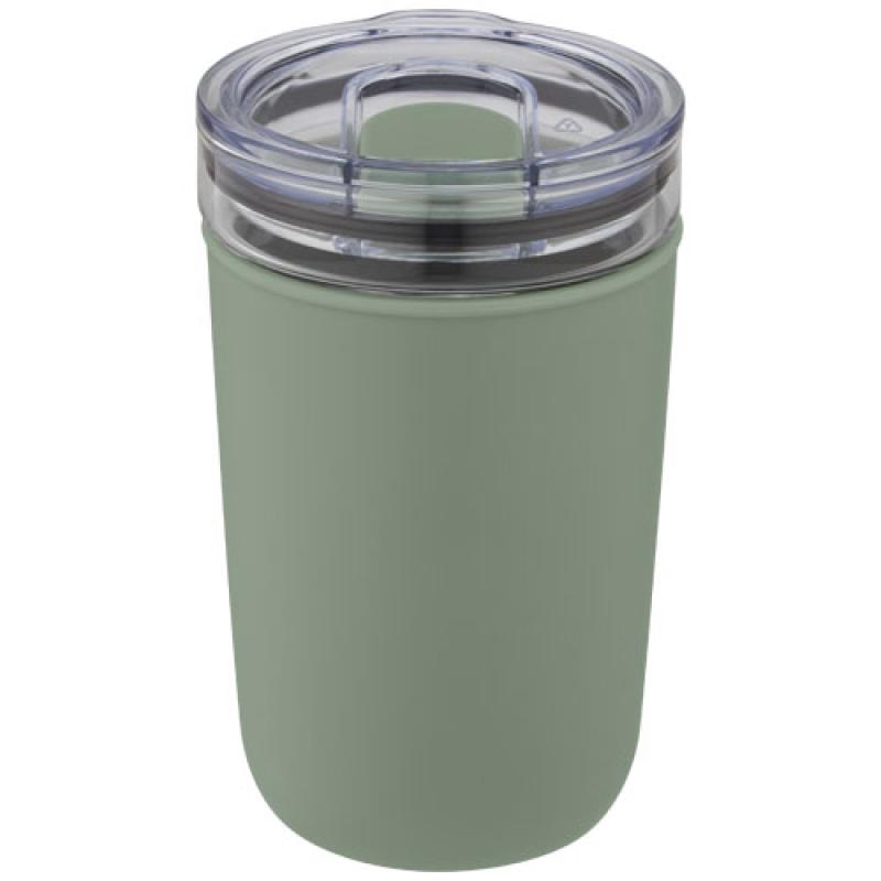 Vaso de vidrio de 420 ml con pared exterior de plástico reciclado "Bello"