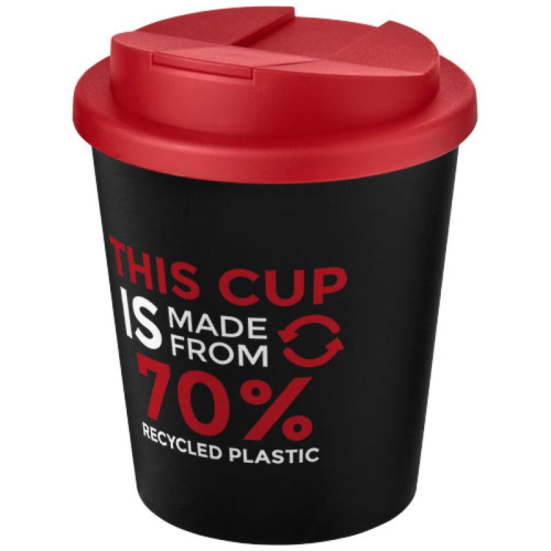 Vaso reciclado de 250 ml con tapa antigoteo "Americano® Espresso Eco"