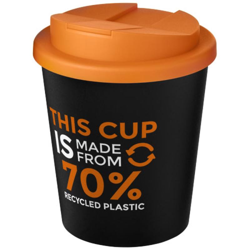 Vaso reciclado de 250 ml con tapa antigoteo "Americano® Espresso Eco"