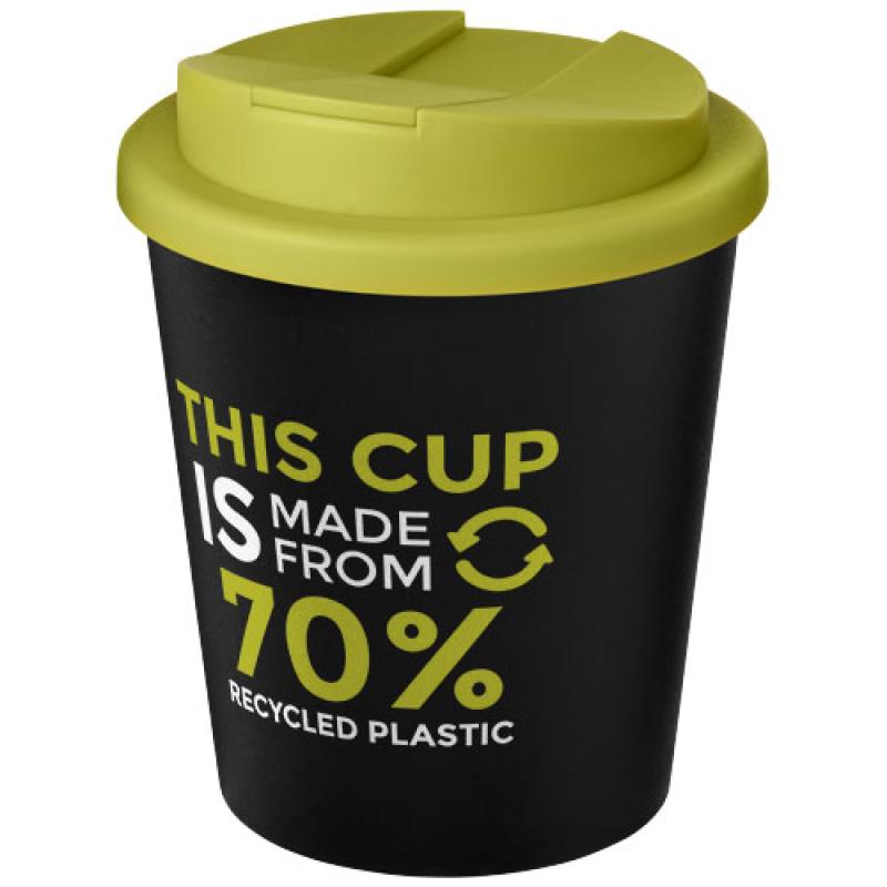 Vaso reciclado de 250 ml con tapa antigoteo "Americano® Espresso Eco"