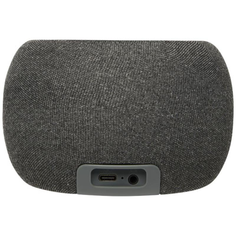 Altavoz de bambú/RPET Bluetooth® y base de carga inalámbrica "Ecofiber"