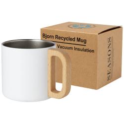 Taza de acero inoxidable reciclado con certificado RCS con aislamiento de cobre de 360 ml "Bjorn"