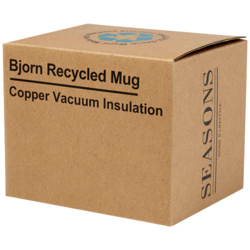 Taza de acero inoxidable reciclado con certificado RCS con aislamiento de cobre de 360 ml "Bjorn"