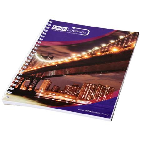 Cuaderno con espiral A5 con cubierta impresa "Desk-Mate®"