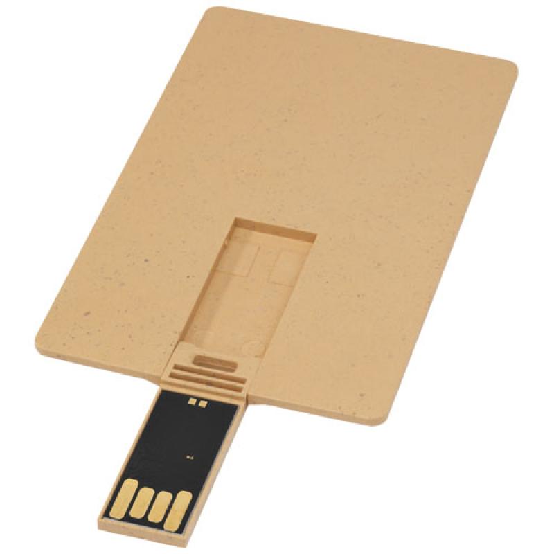 USB con forma de tarjeta de crédito rectangular biodegradable