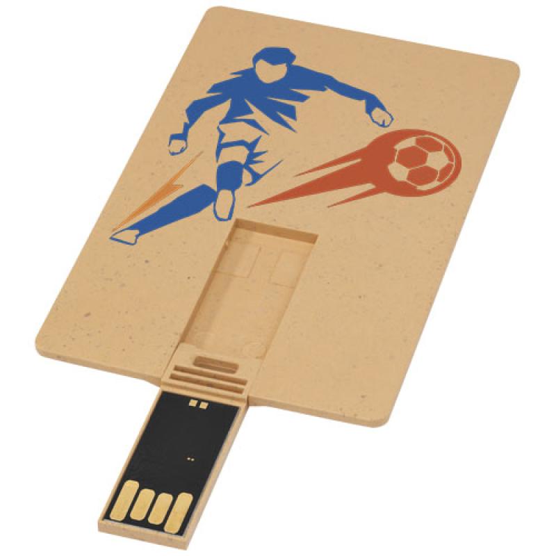 USB con forma de tarjeta de crédito rectangular biodegradable