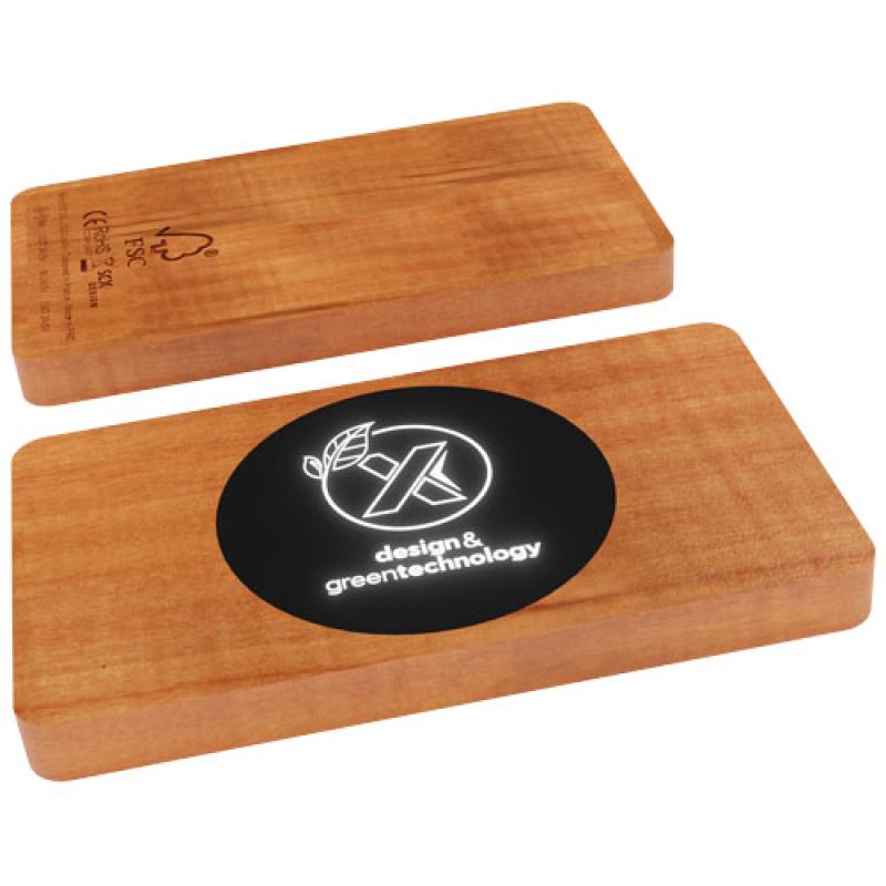 Batería externa inalámbrica de madera de 5000 mAh luminosa "SCX.design P37"