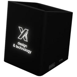 Soporte para lápices antibacteriano con logotipo retroiluminado y doble salida USB "SCX.design O11"