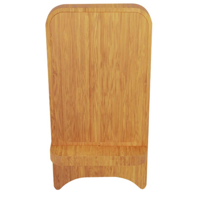Soporte para teléfono con cargador inalámbrico de madera de 10W con logotipo retroiluminado "SCX W26"