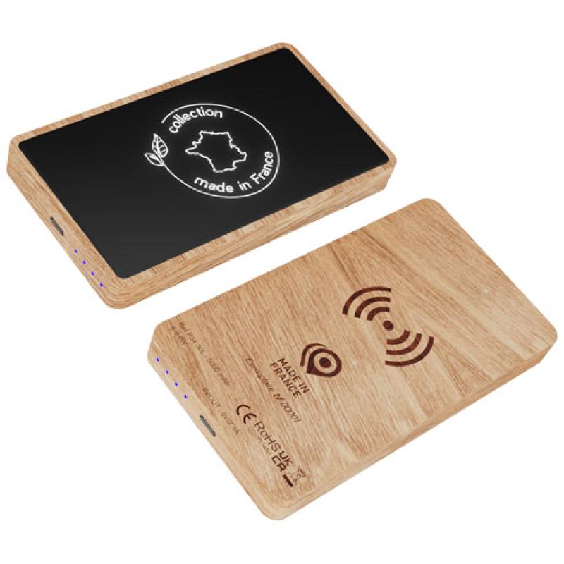 Batería externa inalámbrica de madera de 5000 mAh "SCX.design P34"