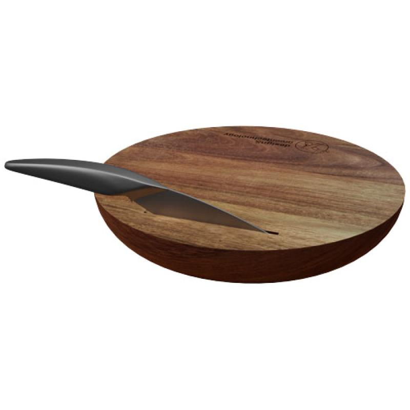 Set de tabla de cortar de madera y cuchillo "SCX.design K03"