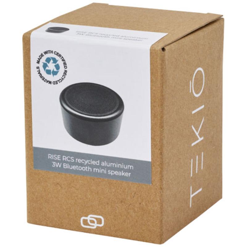 Minialtavoz Bluetooth® de aluminio reciclado de 3 w con certificación RCS  "Rise"